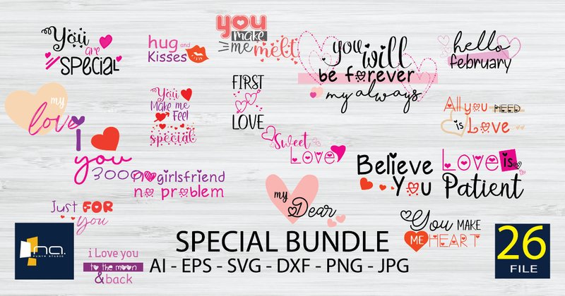 Special Valentines Day Quotes Bundle (by Na Punya Studio)