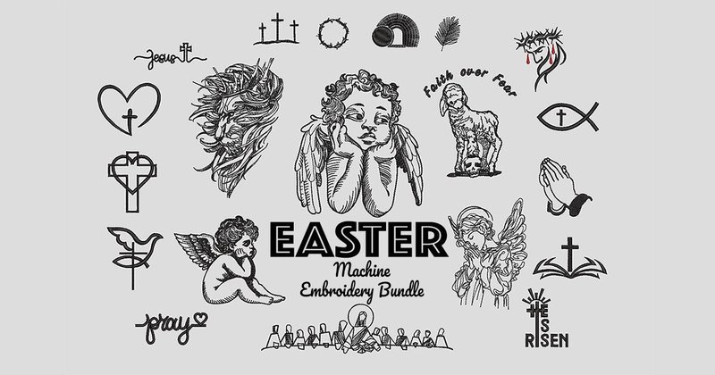 Spiritual Religious Easter Machine Embroidery Bundle (by mycatly)