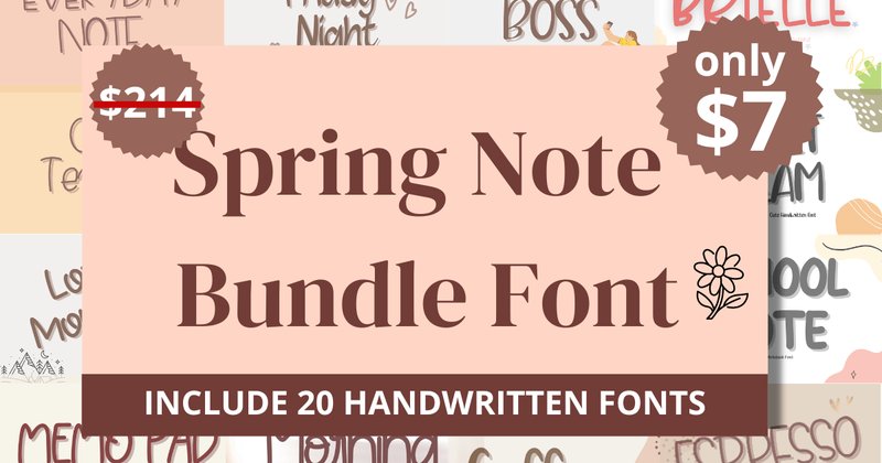 Spring Note Font Bundle (by nstudio design)