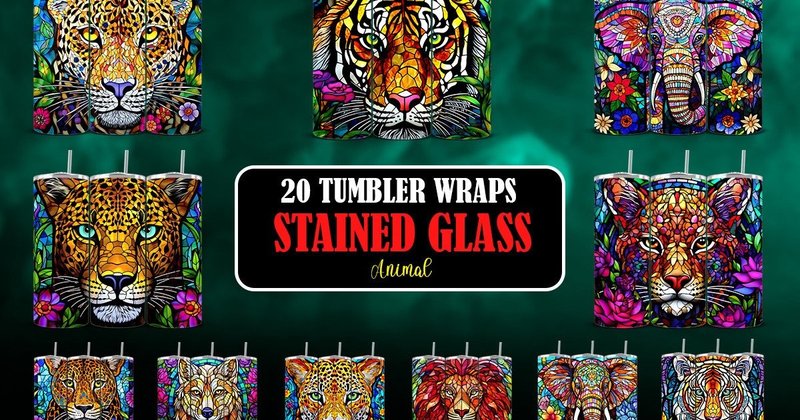 Stained Glass Tumbler Wraps Bundle (by tenrings)
