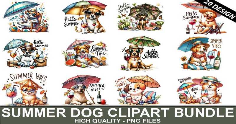 Summer Animals Clipart Bundle (by SVG Print design)