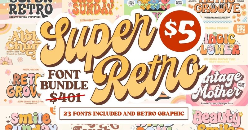Super Retro Font and Graphics Bundle (by Keithzo (7NTypes))