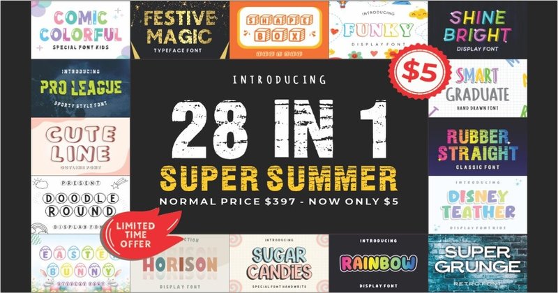 Super Summer Font Bundle (by riki.studio)