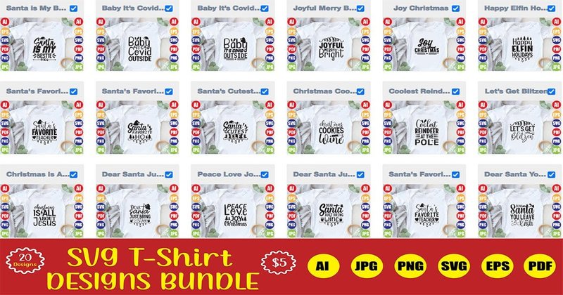 SVG T-Shirt Designs Bundle (by tauhiddesignstore)