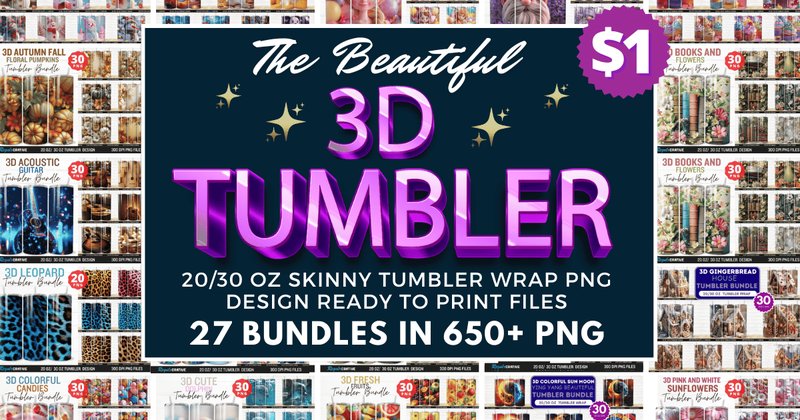 The Beautiful Tumbler Wraps Mega Bundle (by Regulrcrative)
