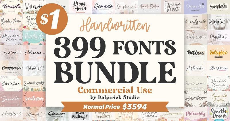The Handwritten Font Bundle (by Balpirick)