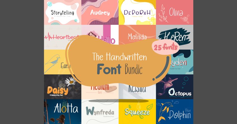 The Handwritten Font Bundle (by Wanida Toffy)