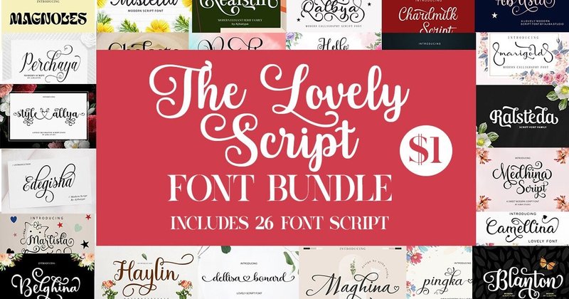 The Lovely Script Font Bundle by ajibatype