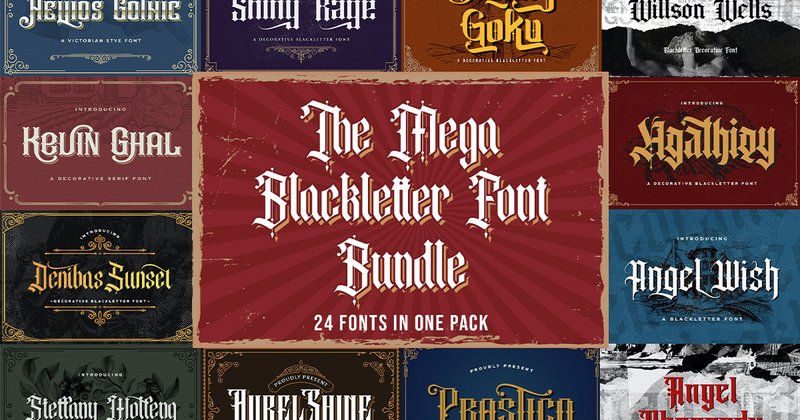 The Mega Blackletter Font Bundle by StringLabs