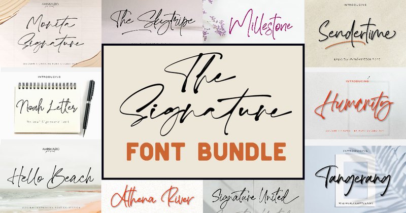 The Signature Font Bundle (by aminmario)