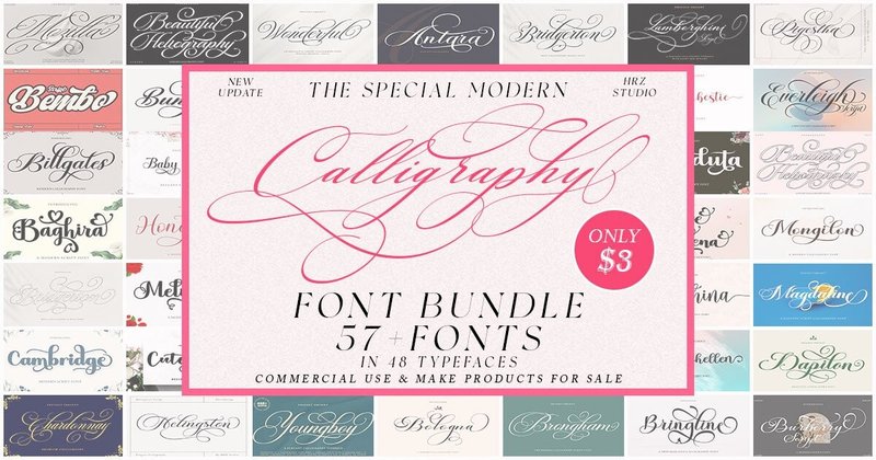 The Special Modern Calligraphy Font Bundle (by hrzstudio92)