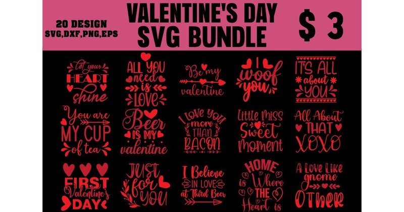 Valentine's Day SVG Bundle (by SVG Shop)