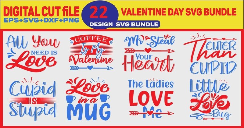 Valentine's Day SVG Quotes Bundle (by Quirkify)