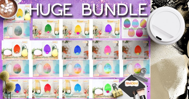 Watercolor Easter Egg Sublimation Bundle (by Revidevi)