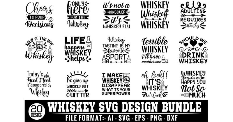 Whiskey SVG Design Bundle (by graphics_home)