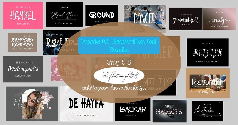 Wonderful Handwritten Fonts Bundle (by gunaloe12)