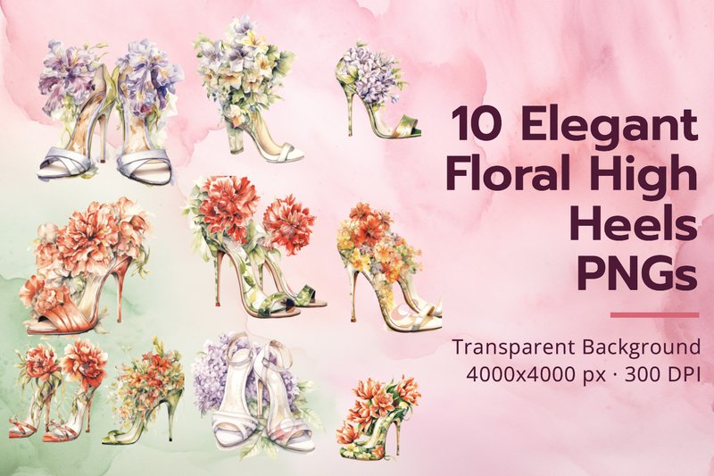 10 Floral High Heel Fashion Illustration (by imperfectirissio)