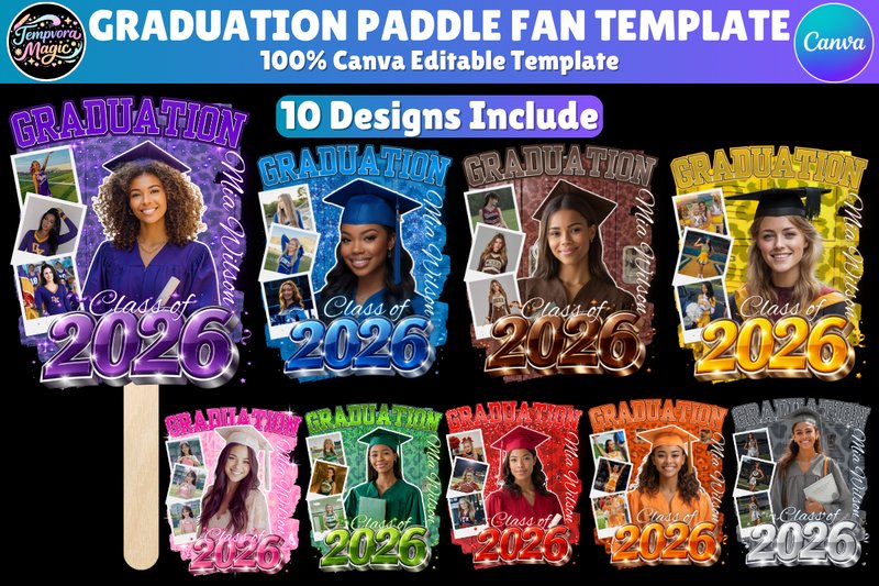 10 Grad Fan 2026 Canva Editable Template (by Canva Magic)