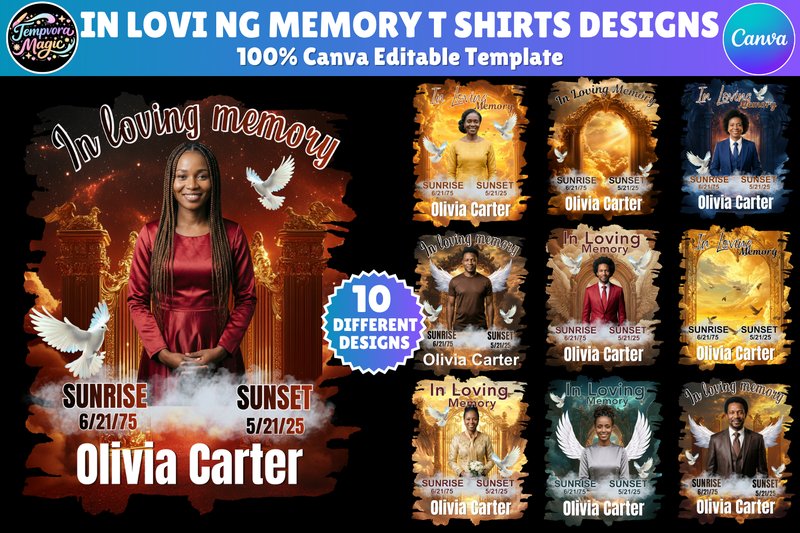 10 Memorial T Shirt Canva Template (by Canva Magic)
