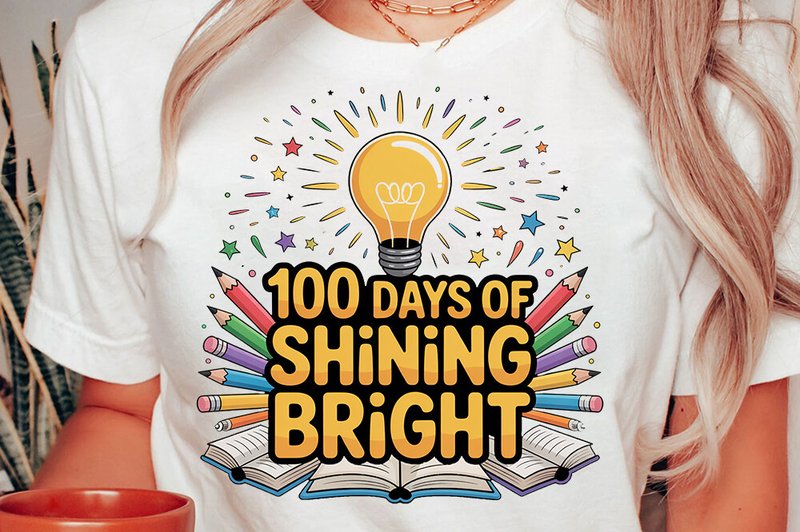 100 Days of School Graphic Design. Desig (by Tees Town)