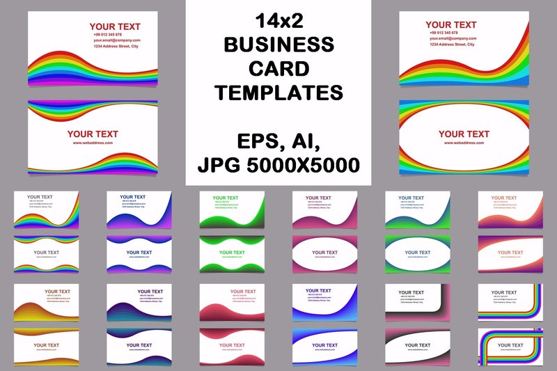 14x2 Business Card Templates (by davidzydd)