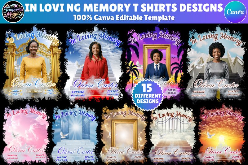 15 Memorial T Shirt Canva Template (by Canva Magic)
