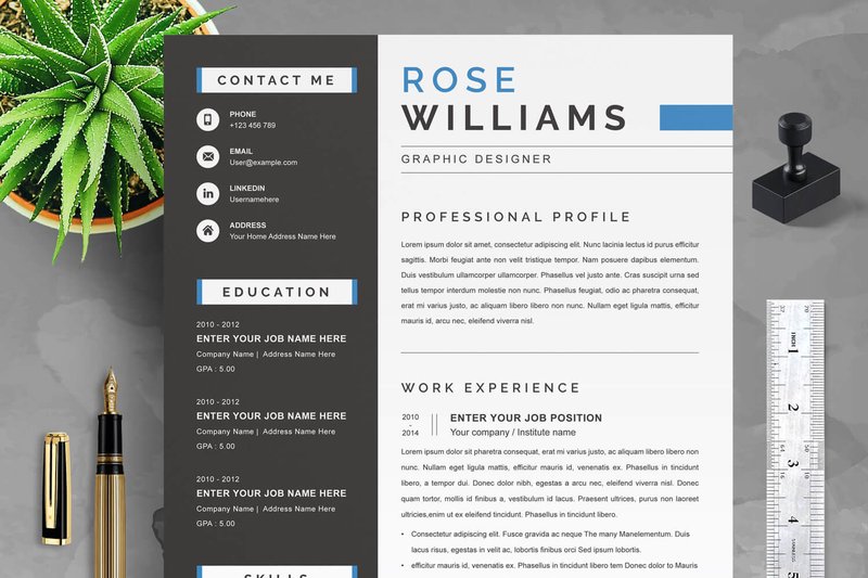 2 Page Graphic Designer Resume (by ResumeInventor)