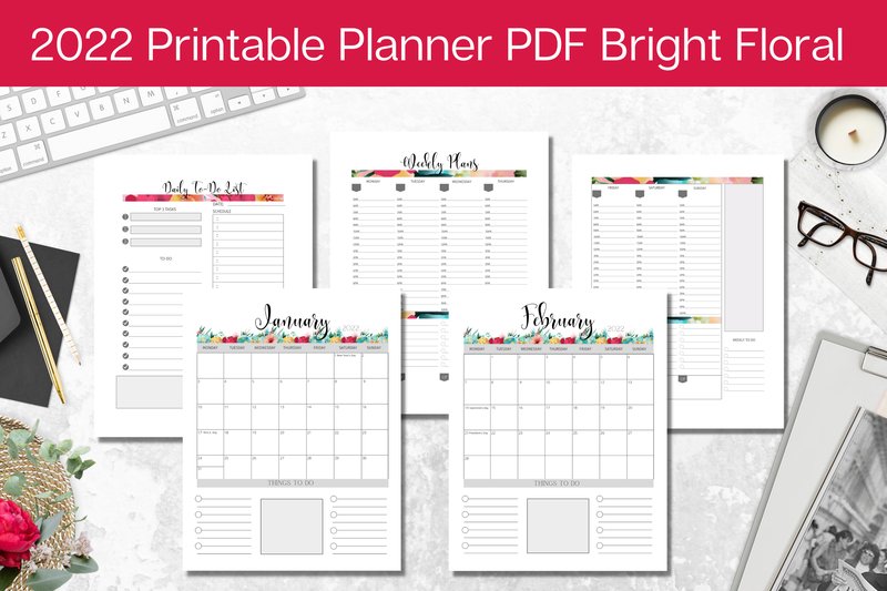2022 Planner PDF Calendar Printable (by Hustle Smart Shop)