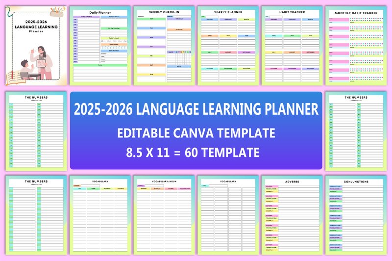 2025-2026 Language Learning Planner (by munjixpro)