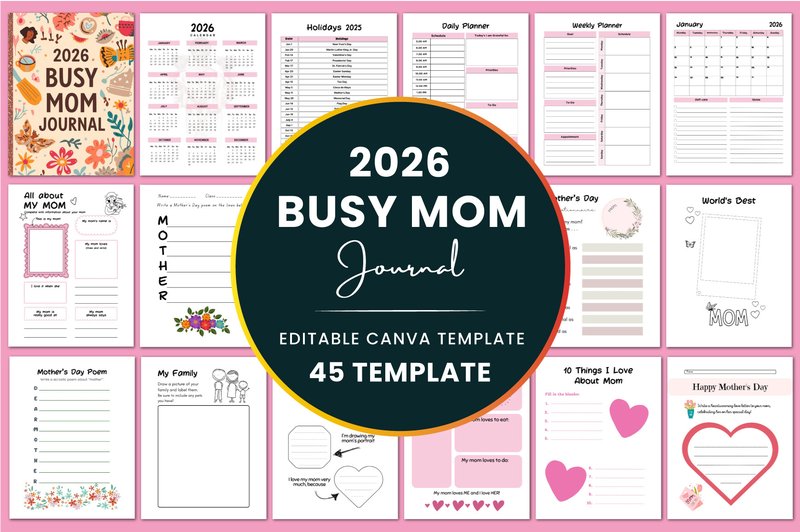 2026 Busy Mom Journal/KDP Interiors (by Shumaya)