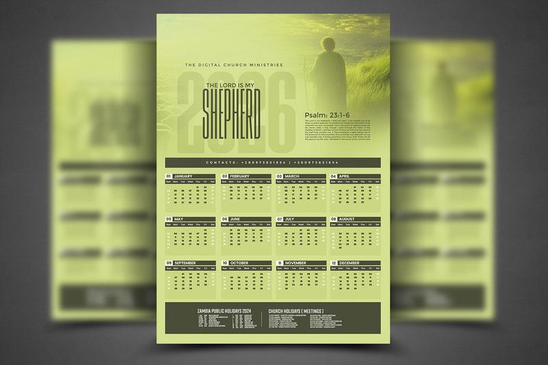 2026 Church Calendar Template (by churchflyertemplates)