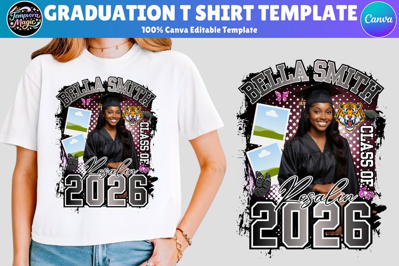 2026 Graduation T-shirt Canva Template (by Canva Magic)
