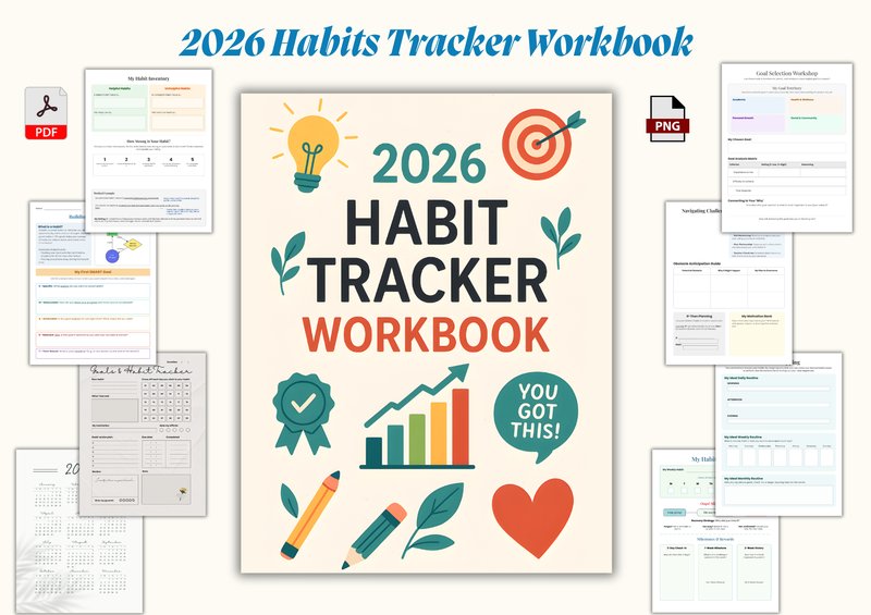 2026 Habit Tracker Workbook (by Nora as)