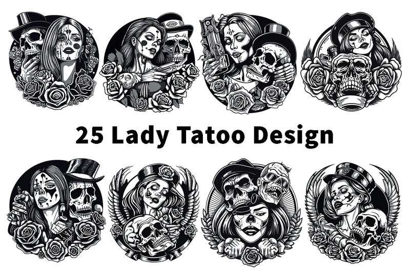 25 Lady Tattoo Designs (by Gblack Id)