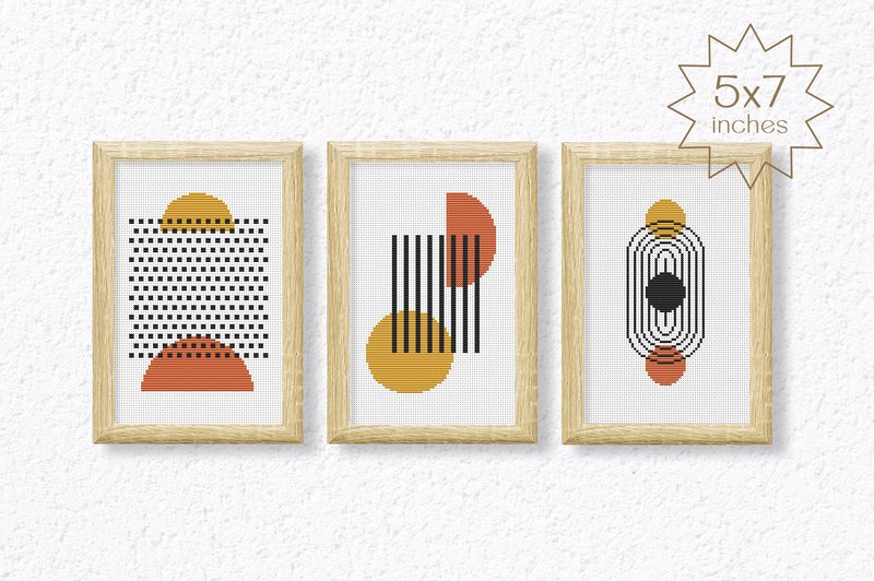 3 Abstract Cross Stitch Patterns PDF (by CrossWithMe)