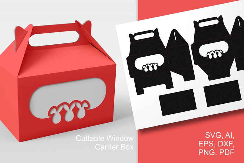 3 Easter Bunnies Pill Frame - Gable Box (by print.cut.hang)