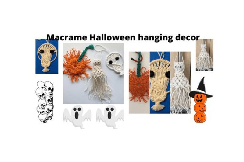 3 Halloween Wall Hanging Macrame Pattern (by nadia12)