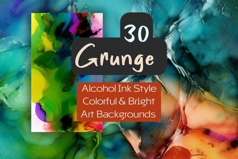 30 Bright Alcohol Ink Grunge Textures (by holisticfoxstudio)