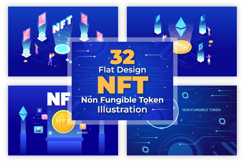 32 NFT Non Fungible Token Crypto Art (by denayunecf)