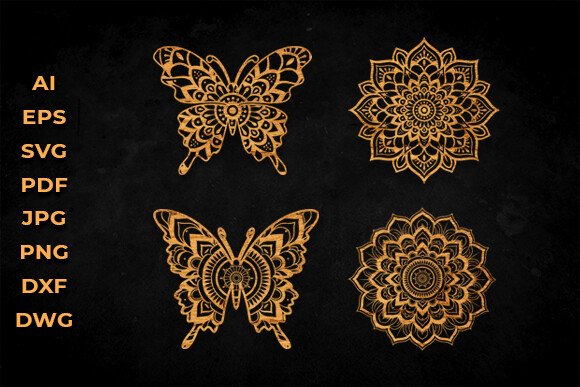 3D Butterfly Mandala Svg Laser Cut Files (by kulsumbegum76)