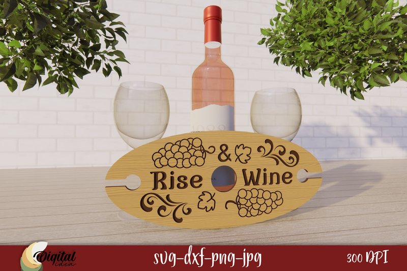 3D Kitchen Decor SVG. Wine Glass Caddy (by Digital Idea)