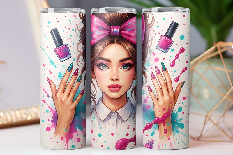 3d Nail Art Tumbler Skinny Art Wrap 20oz (by Dream Studio MAX)