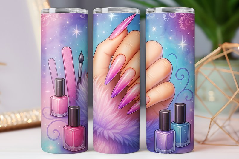 3d Nail Art Tumbler Wrap 20oz Png Art (by Dream Studio MAX)