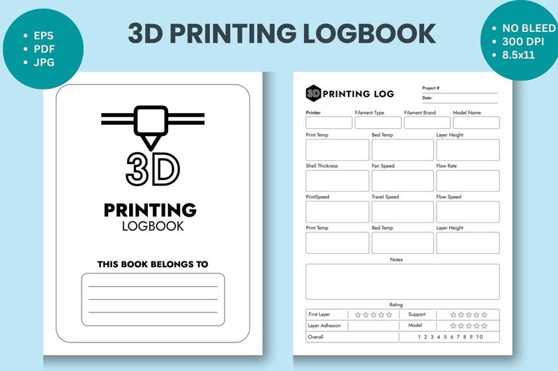 3D Printing Log Book Kdp Interior (by armanmojumdar49)