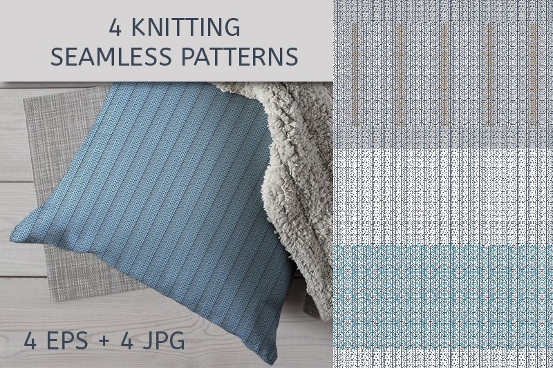4 Knitted Patterns. Ribbed Elastic Band. (by kazakova_o)