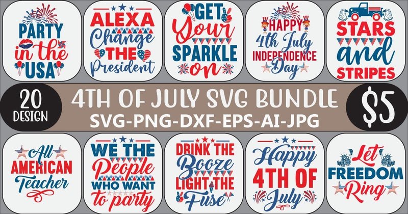 4th of July SVG Bundle (by Rusho Designs)