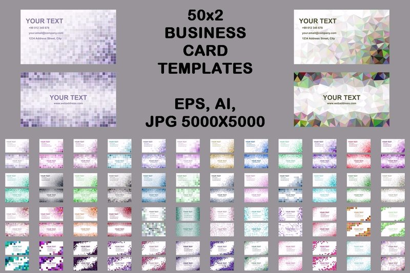 50x2 Mosaic Business Card Templates (by davidzydd)