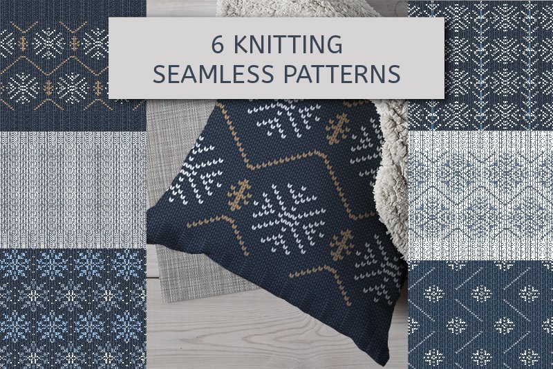 6 Knitted Patterns with Snowflakes. (by kazakova_o)