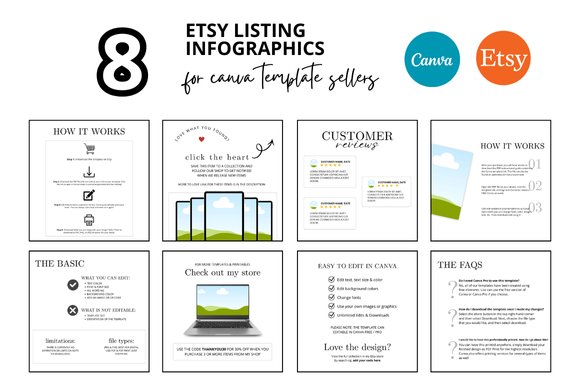 8 White Etsy Listing Infographics (by FolieDesign)