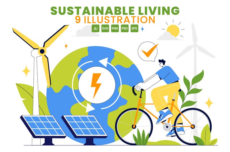 9 Sustainable Living Illustration (by denayunecf)